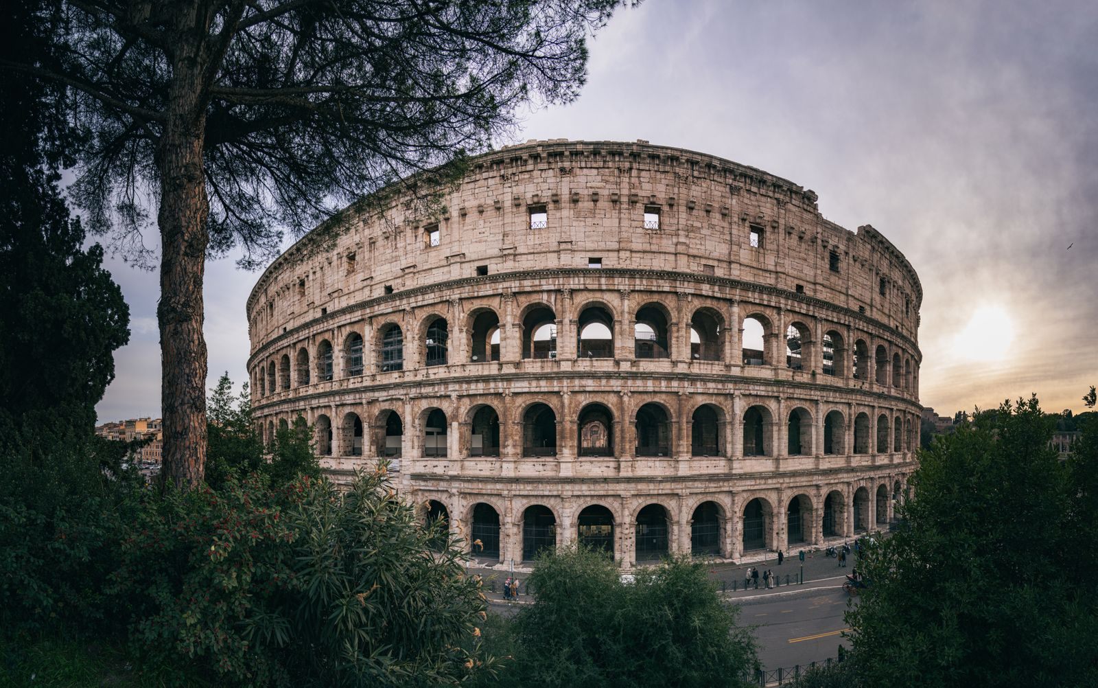 The Colosseum in Rome at sunset